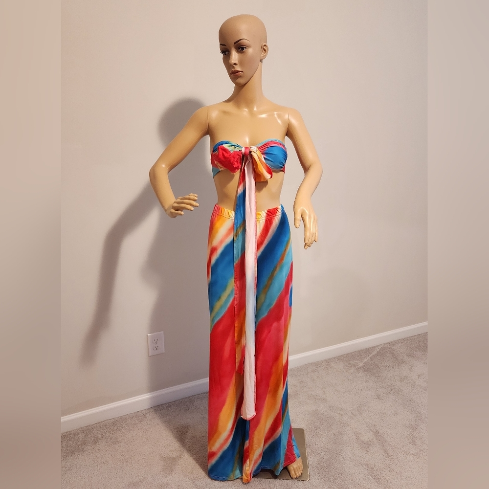 Chic Me Self-Tie Bandeau Top & Pants Set